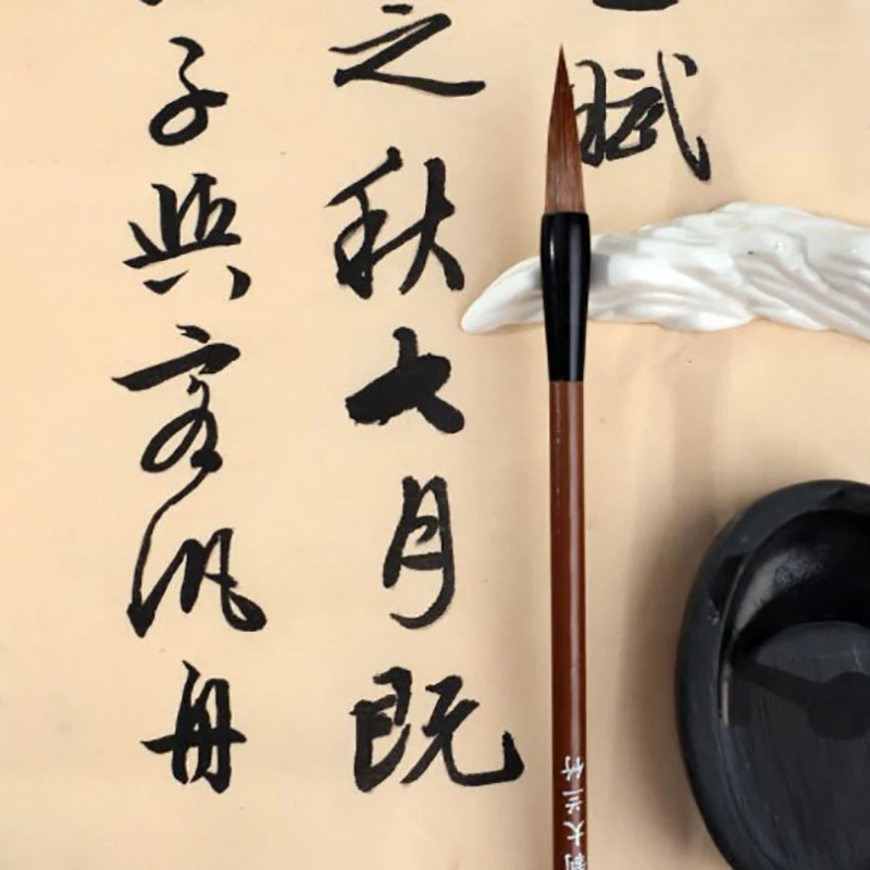 Wolf Hair Chinese Calligraphy Brush Pen Regular Script Writing Brush Chinese Painting Brush Tinta China
