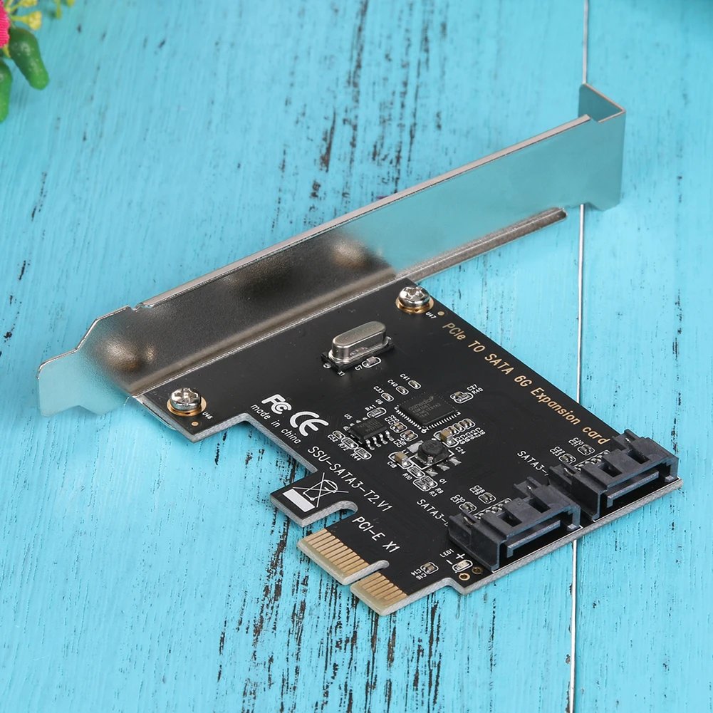 Adapter PCI-E na SATA 3.0 6 Gbps Karta rozszerzeń PCIe SATA 2 porty dla Windows (R) XP/Server2003/Vista/7/8
