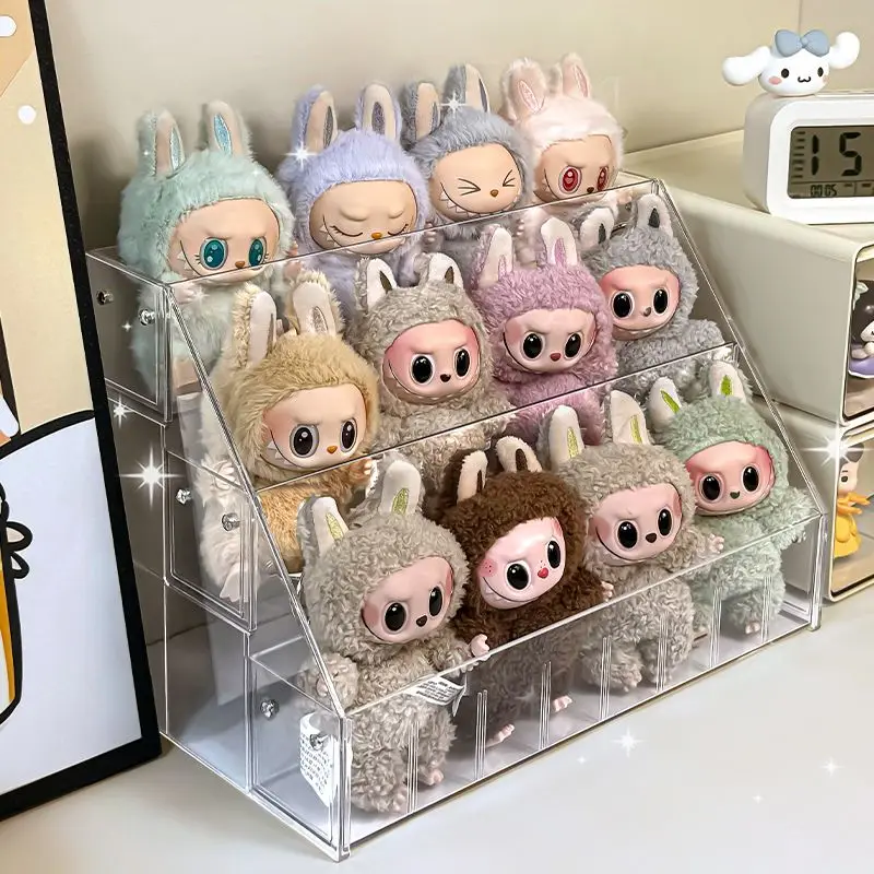 

Doll Display Box Desktop Plush Doll Doll Ladder Storage Rack Handmade Blind Box Storage Transparent Plastic Storage Rack ZF869