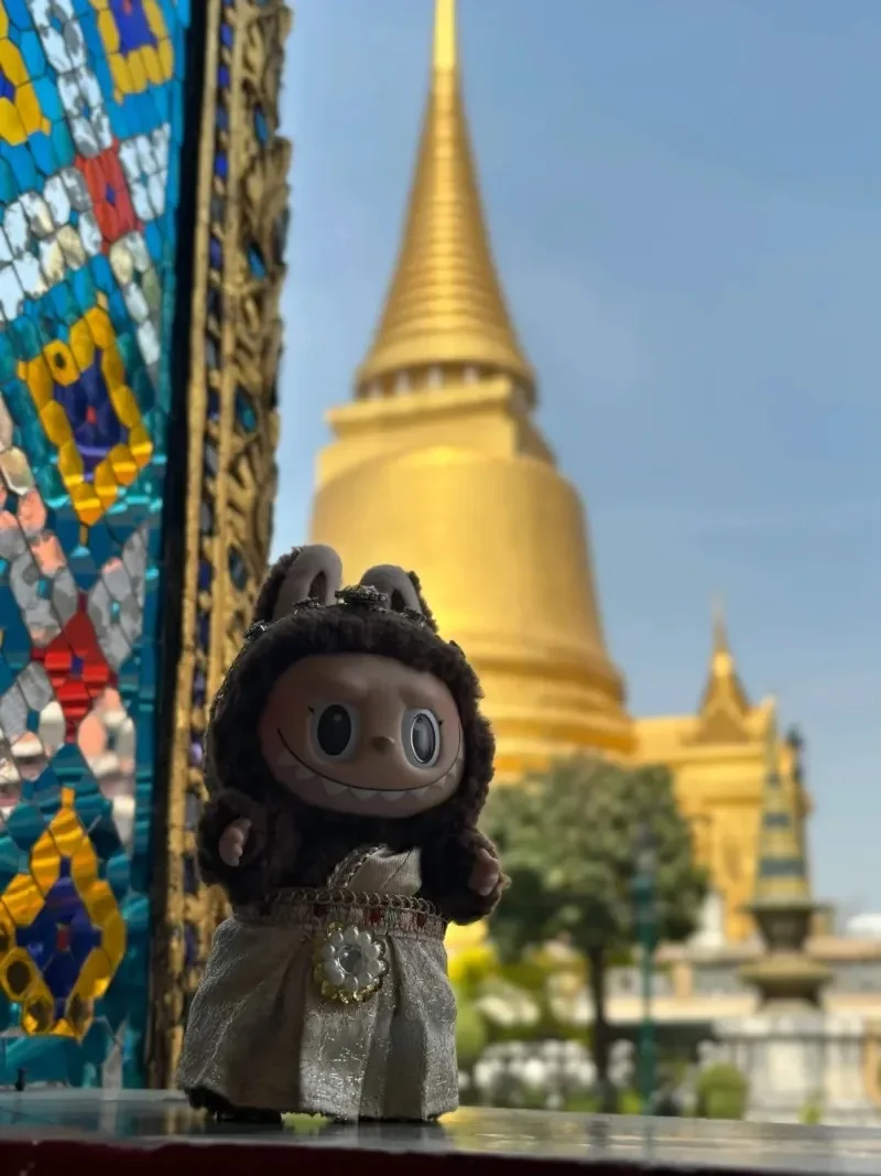 새로운 POPMART 100% 정품 태국 한정판 라부부 봉제 인형 펜던트 인형 서프라이즈 생일 및 크리스마스 선물