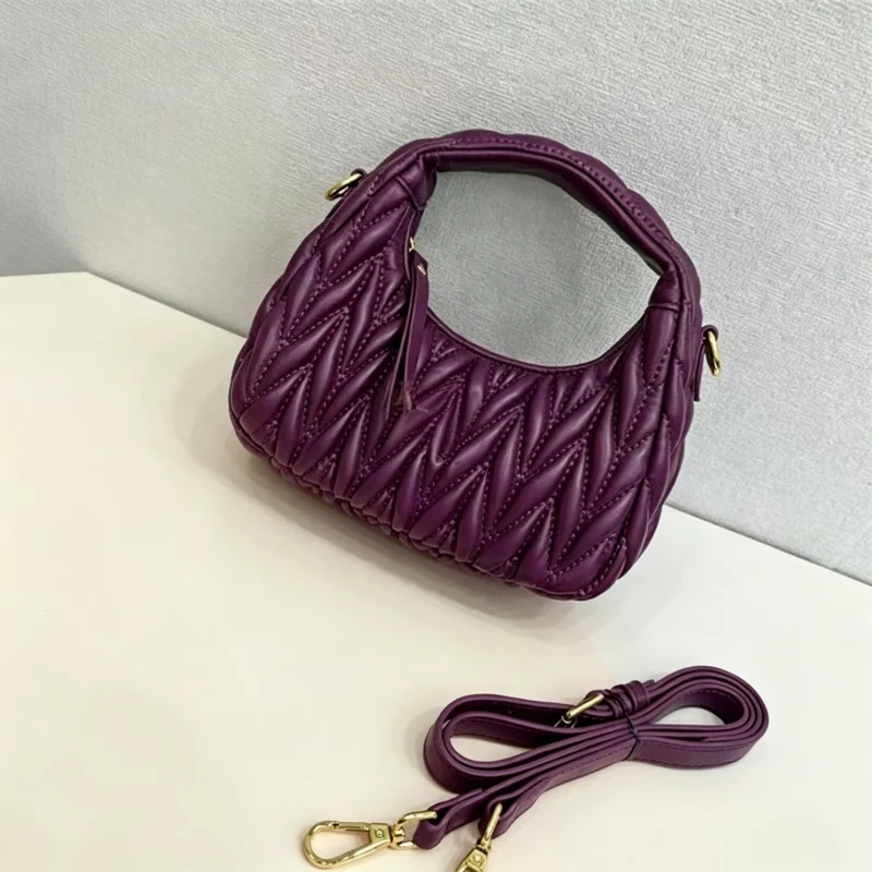 New Arrival Pleated Soft Hand Bag Elegant Sweet Underarm Shoulder Bag Multiuse Casual Daily Crossbody Bag Women's Mini Purse