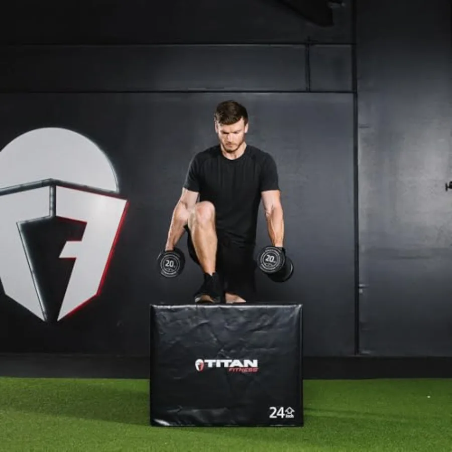 Titan Fitness Soft Foam Plyometric Jump Box 20in 24in 30in ProDuty Foam Plyo Box للمنزل المرآب الصالة الرياضية التدريب تصعيد ممارسة