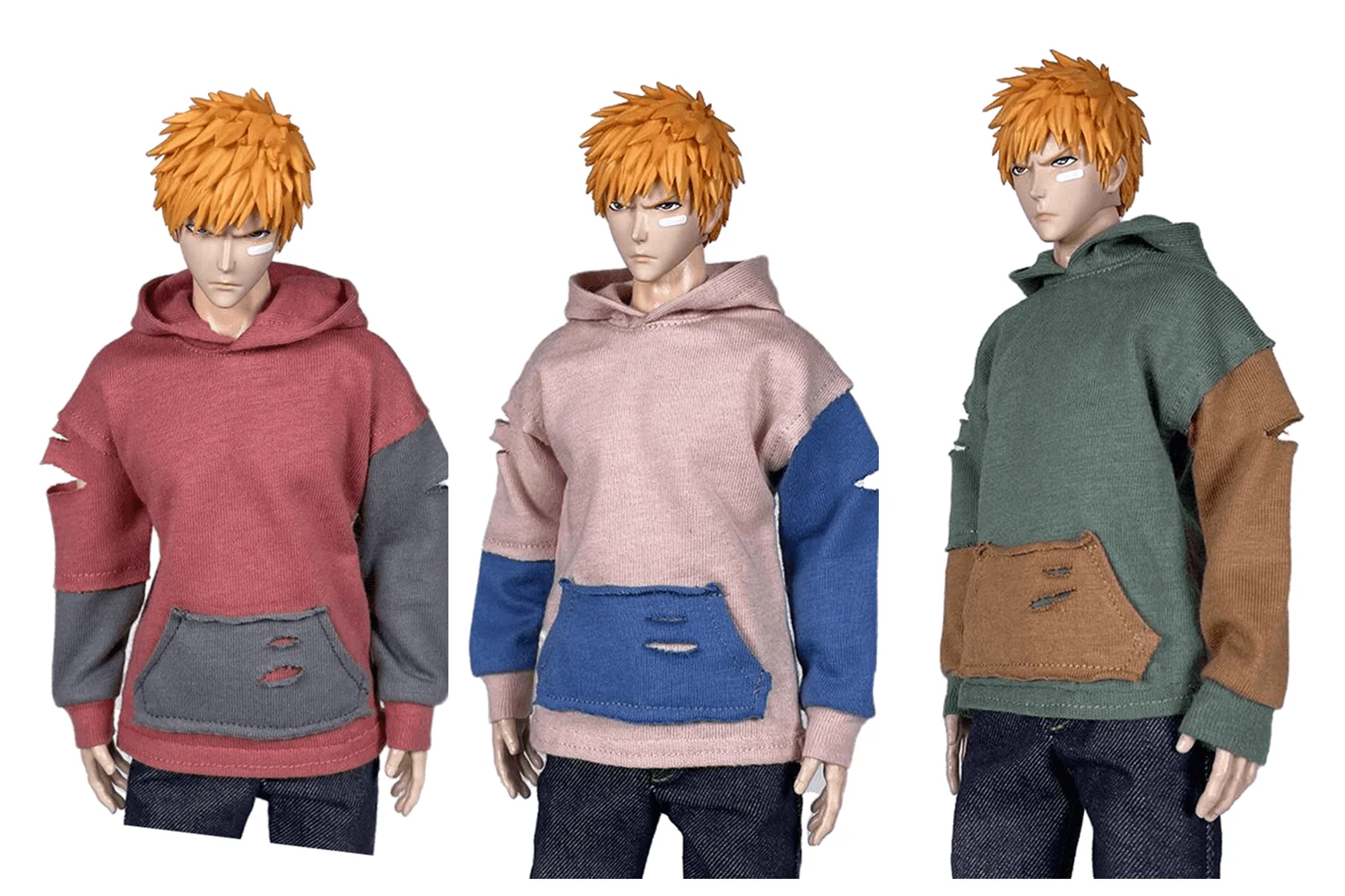 

1/6 Scale Male Soldier Fashion Sweater Street Hole Stitching Hoodie Clothes Model 12Inches Action Figure Body Doll