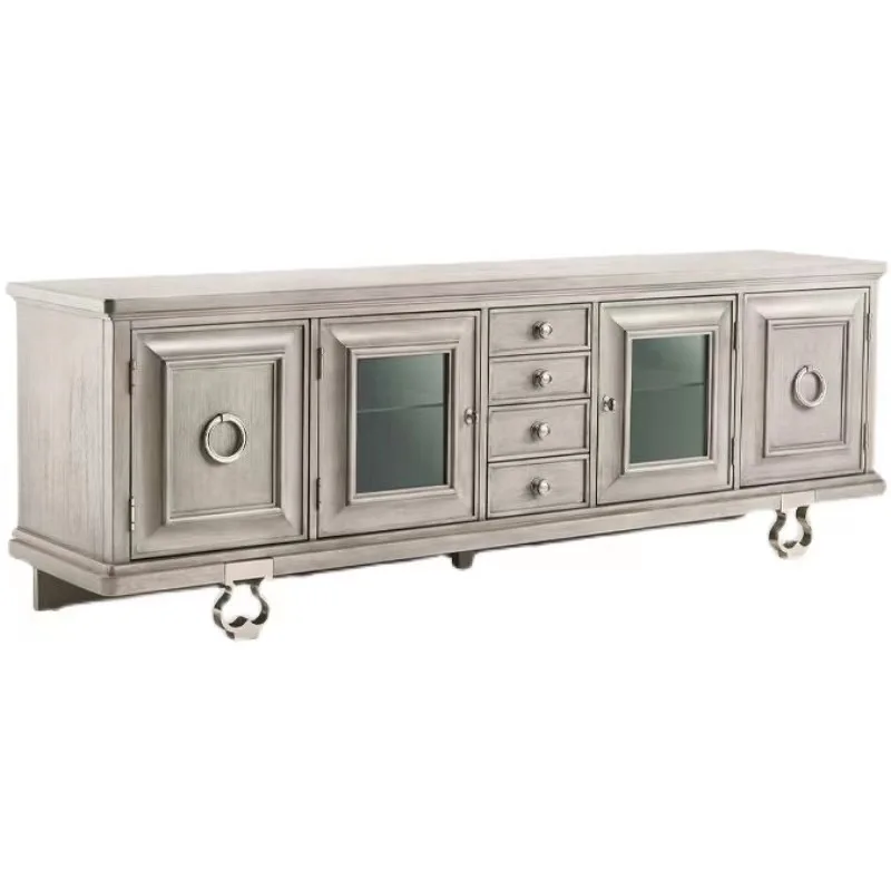 Light luxury solid wood TV cabinet Modern simple video cabinet Small apartment living room decorative cabinet
