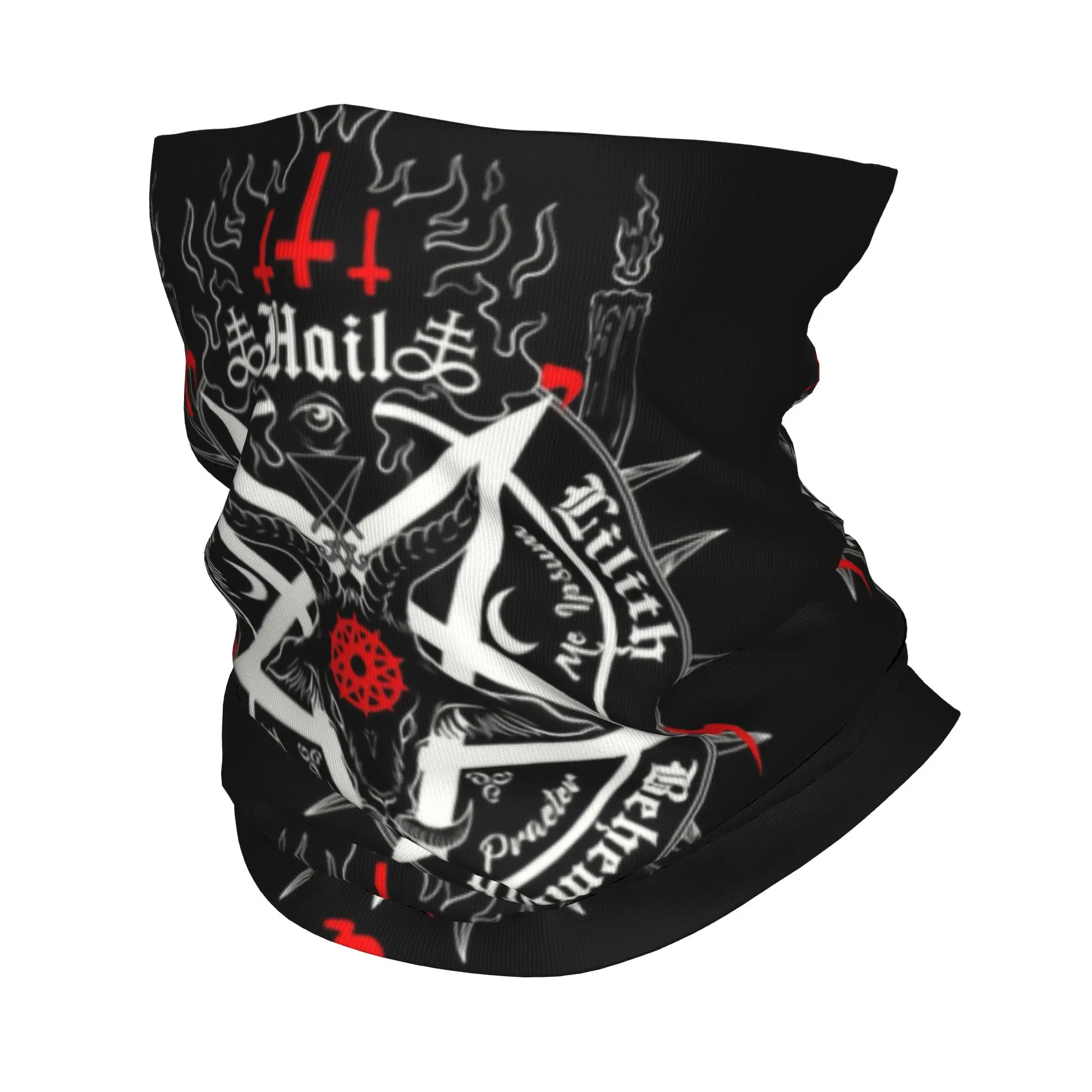 Satanic baphomet leviathan cruz inverno bandana pescoço mais quente esqui ciclismo tubo cachecol satanás diabo pentagrama rosto bandana gaiter