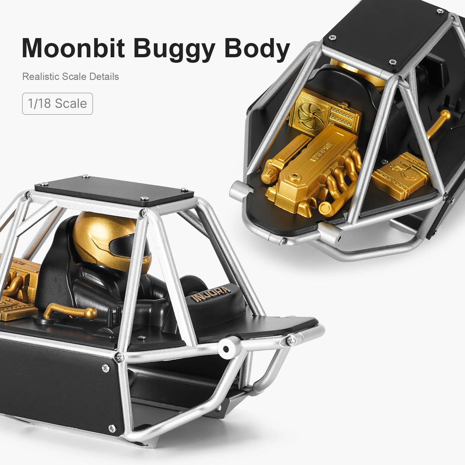 INJORA Moonbit Nylon Tube Buggy Body Kit for 1/18 RC Crawler TRX4M - view 5