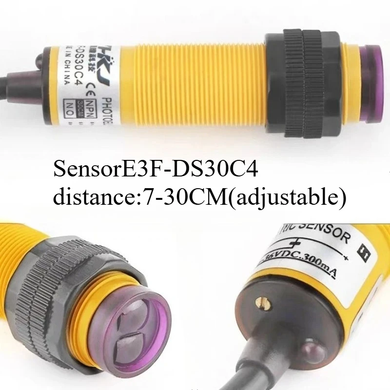 Infrared Diffuse Reflection Photoelectric Switch E3F-DS30C4 Three-Wire NPN Normally Open Proximity Sensor 24V