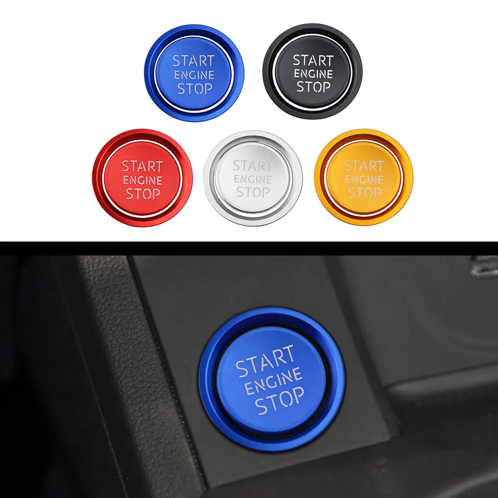 Car Stickers for Audi A5 A4 B9 Q5 A6 C7 Q7 A7 A8 Ignition Start Button Stop Button Ring Cover Sticker Aluminum Alloy 2.7/3.4CM 