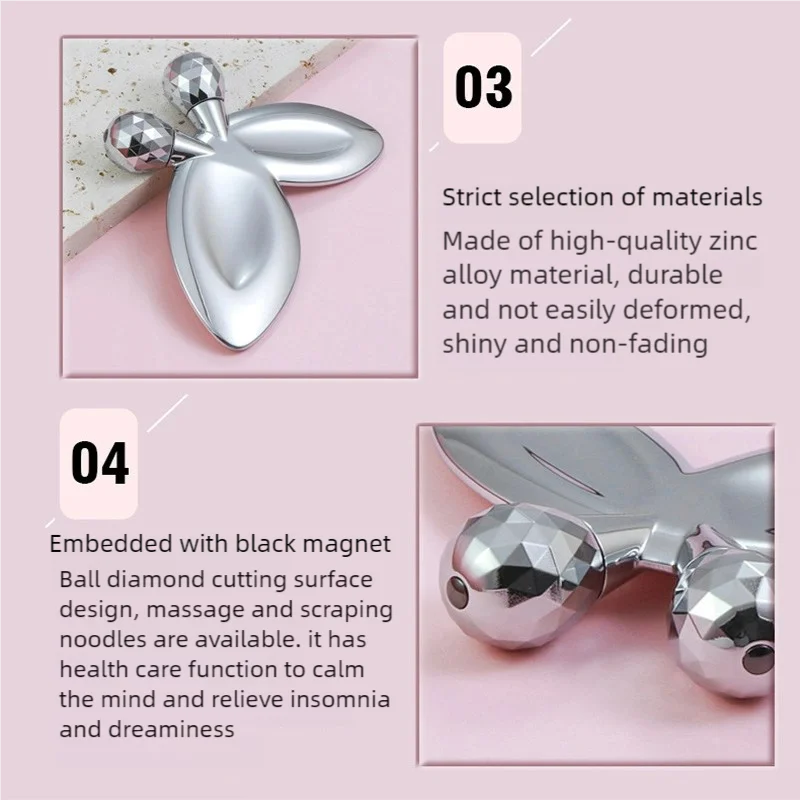 3D Face Roller เครื่องนวด Skin Care โลหะ Face Lifting Rod Scratch Roller ประเภท V-รูป Face Slimming Instrument Guasha เครื่องมือ