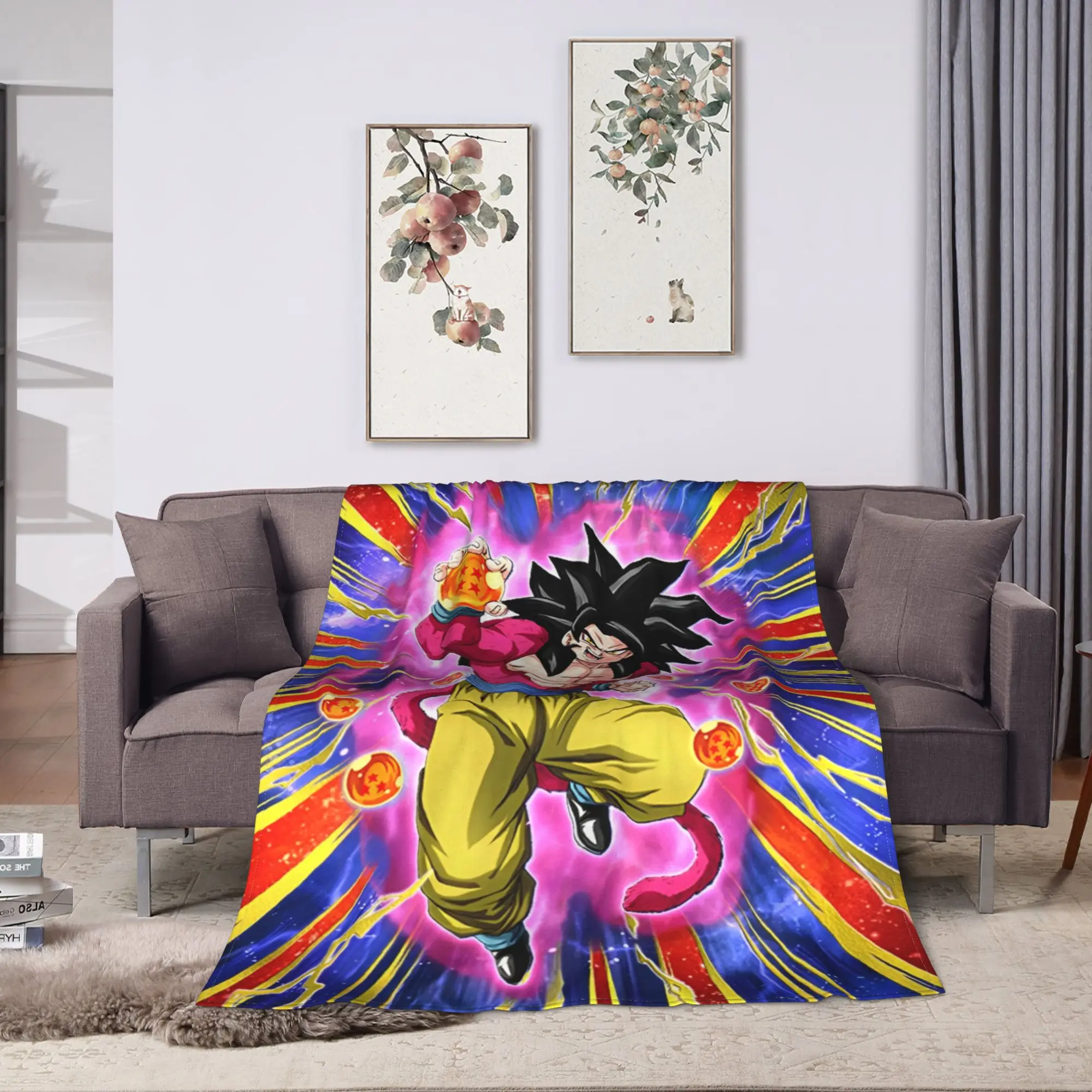 Anime D-Dragons B-Balls (22) Flannel Blankets  Warm Soft Throw Blanket for Couch Bed Travel Funny Bedspread Sofa Bed Cover