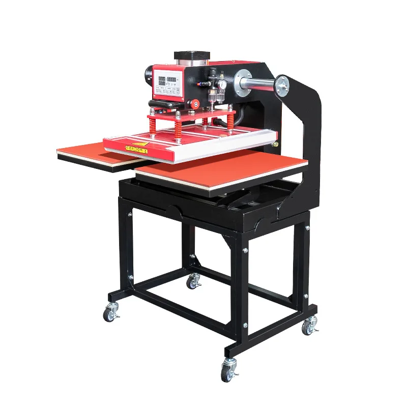40x60cm Pneumatic Dual Station Heat Press Machine   New Condition Heat Transfer for T Shirt Cap Garment