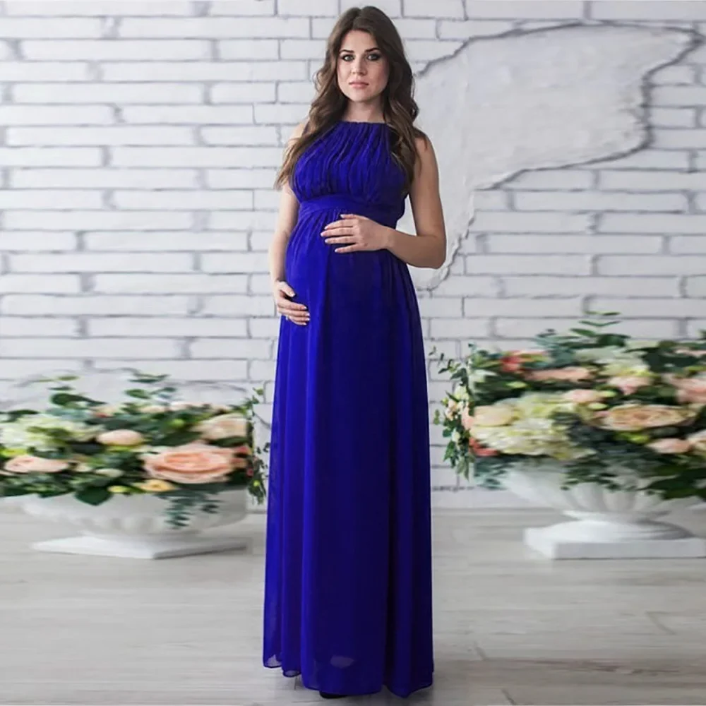 Women Maxi Dress For Photoshoot Maternity Photography Props Chiffon Pregnancy Evening Party Gown for Baby Shower Casual Wear