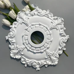 PU Lamp Pool Lamp Panel European Style Living Room Ceiling Suspended Ceiling Decoration Round Carved Imitation Plaster Line