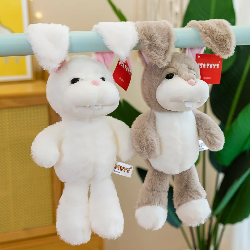 New Cartoon Cute Long Ears Bucktooth Rabbit Doll Toy Fun Children Room Decoration Accessories Curtain Strap Girls Birthday Gift