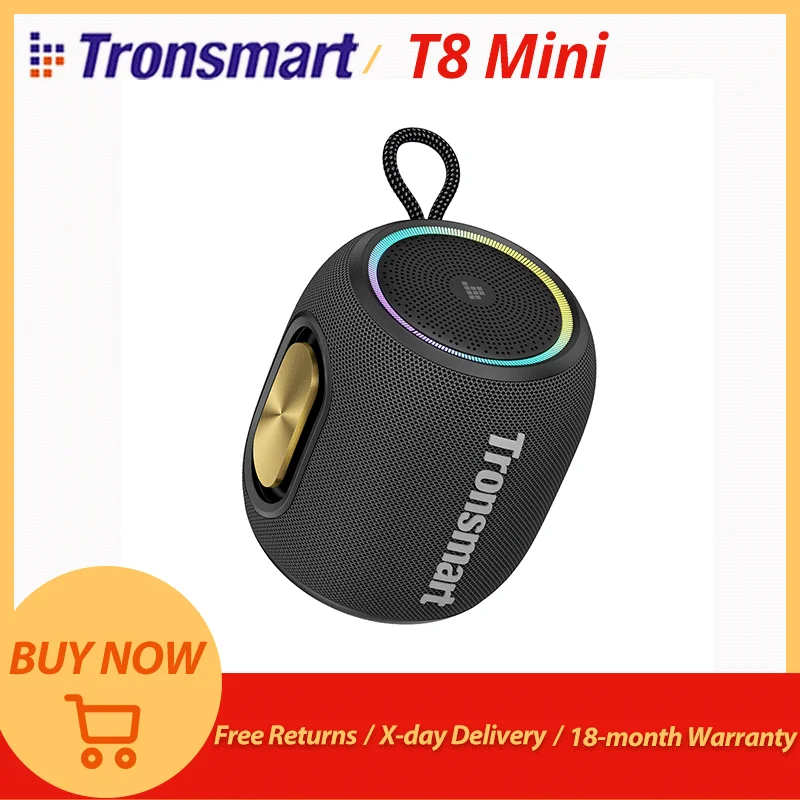 Tronsmart T8 Mini haut-parleur Bluetooth haut-parleur Portable avec micro intégré audio 360 degrés 20H Playtime APP contrôle pour l'extérieur