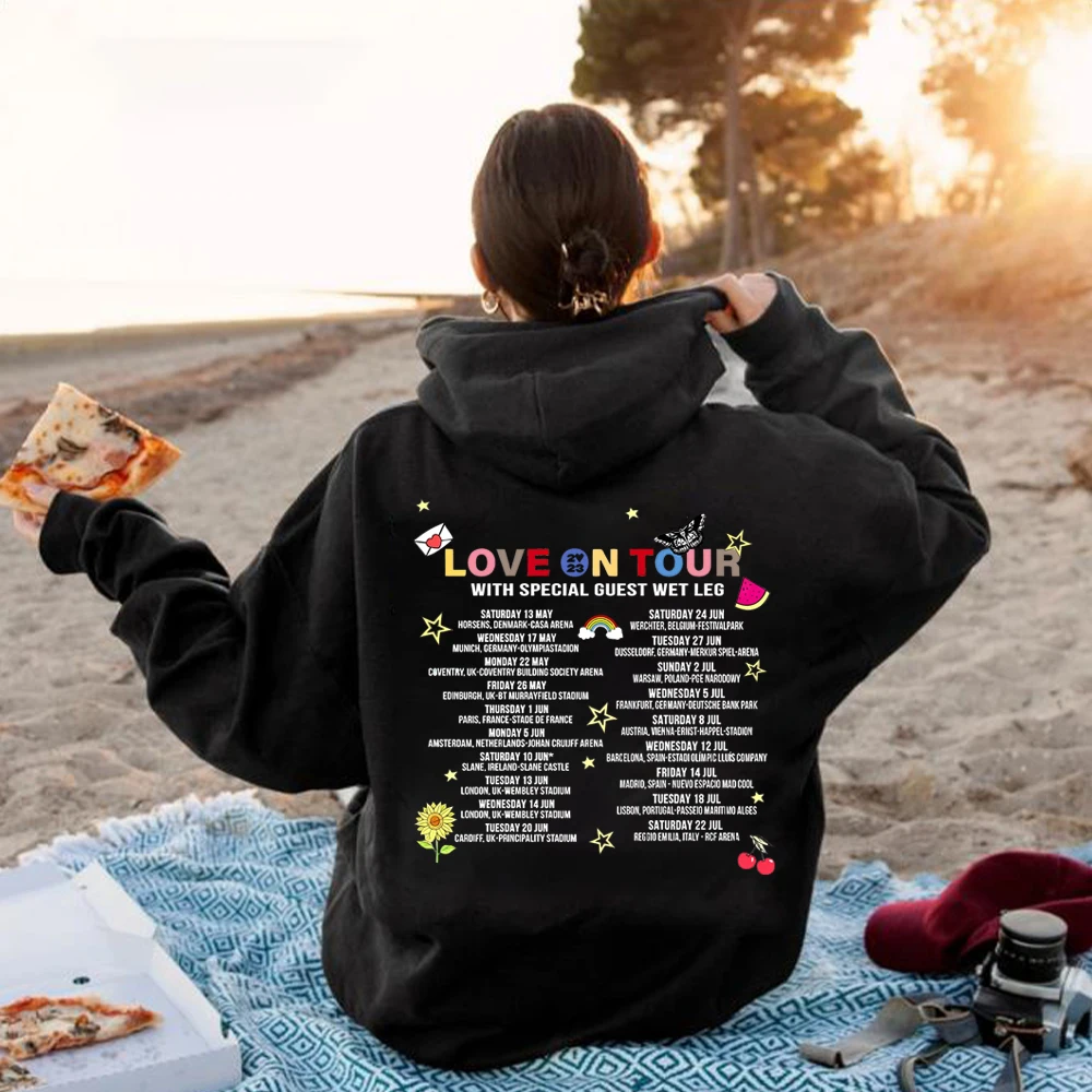 Love on Tour 2023 2 Sides Hoodie HS Love on Tour Sweatshirt Concert Hoodie Trendy Hoodie Unisex Long Sleeved Aesthetic Clothes