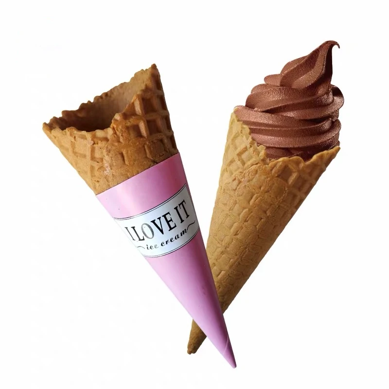 1000pcs Ice Cream Cone Paper Sleeves Disposable Paper Cones Dessert Packaging Wedding Birthday Party Decor Photo Shooting Props