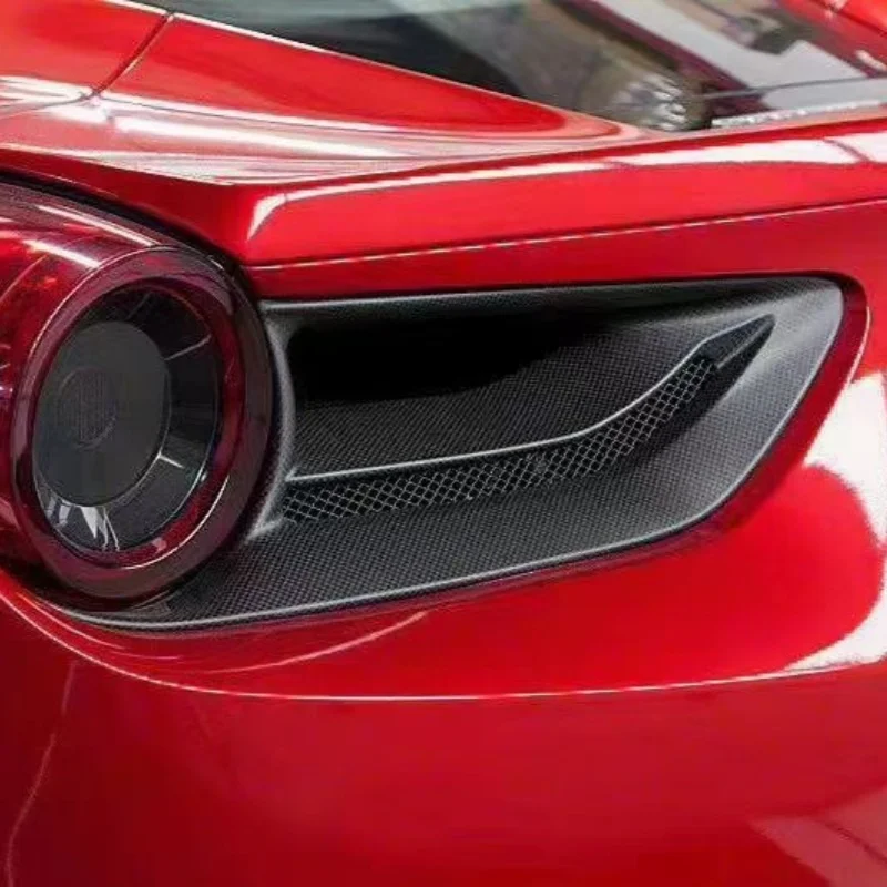 Dry Carbon Fiber Taillight Cover Body Kit, Taillight Frame Car Modification Kit for Ferrari 488 GTB GTS Upgraded Capristo Style