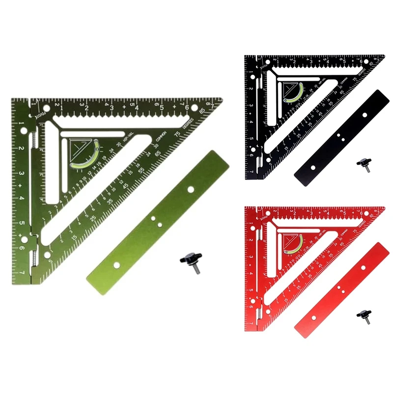 

Rafter Square Tool,Sherwap Rafter Square Tool,Multifunctional Rafter Square,Aluminum Triangle Ruler With Jig Block