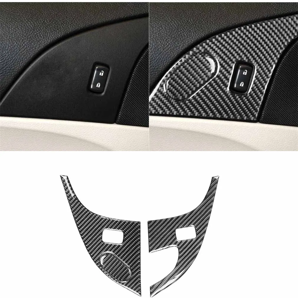

2Pcs For Corvette C6 2005-07 Carbon Fiber Door Lock Button Interior Trim Sticker