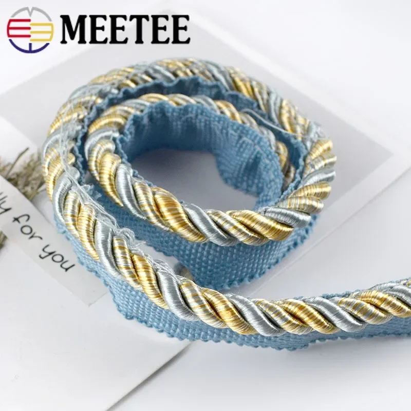 2/6Meter Meetee 6mm HighGrade Two-color Strap Webbing DIY Curtain Pillow Sofa Home Sewing Material Handmade Decorative Lace Rope