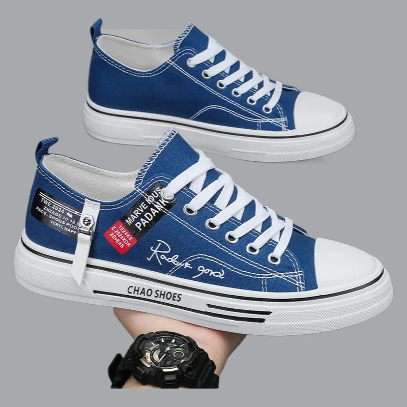 

Men Low Cut Sneaker Casual Shoes Men's Canvas Shoe Male Sneakers Breathable Men Sports Black Cloth Shoe Trend Letter