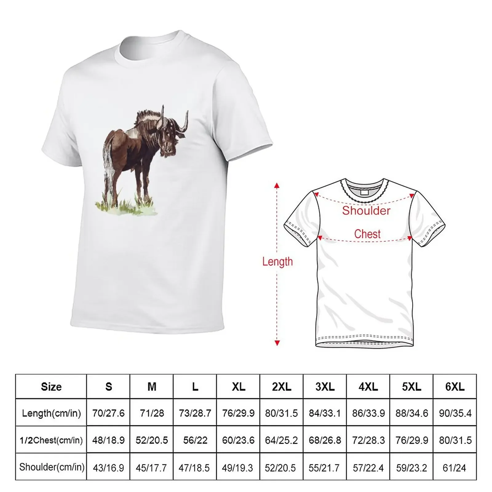 Black Wildebeest (Connochaetes gnou) T-Shirt quick drying for a boy tops designer t shirt men