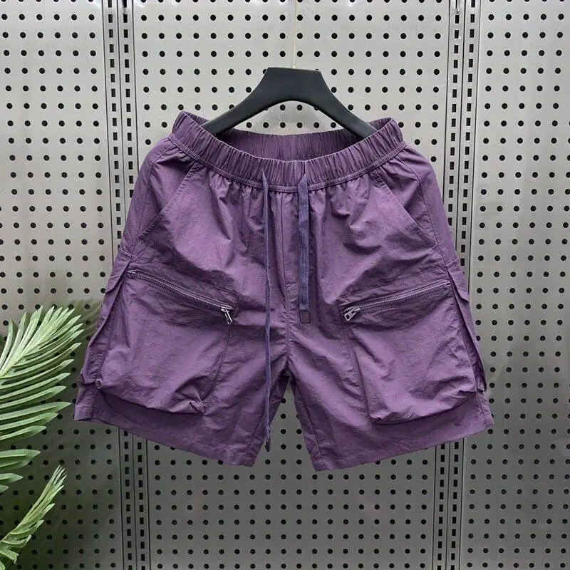 

Ice Silk Thin Workwear Shorts Men's Casual Multi-Pocket Quick Dry Breathable Sports Beach Five-Quarter Pants Summer Loose Fit...