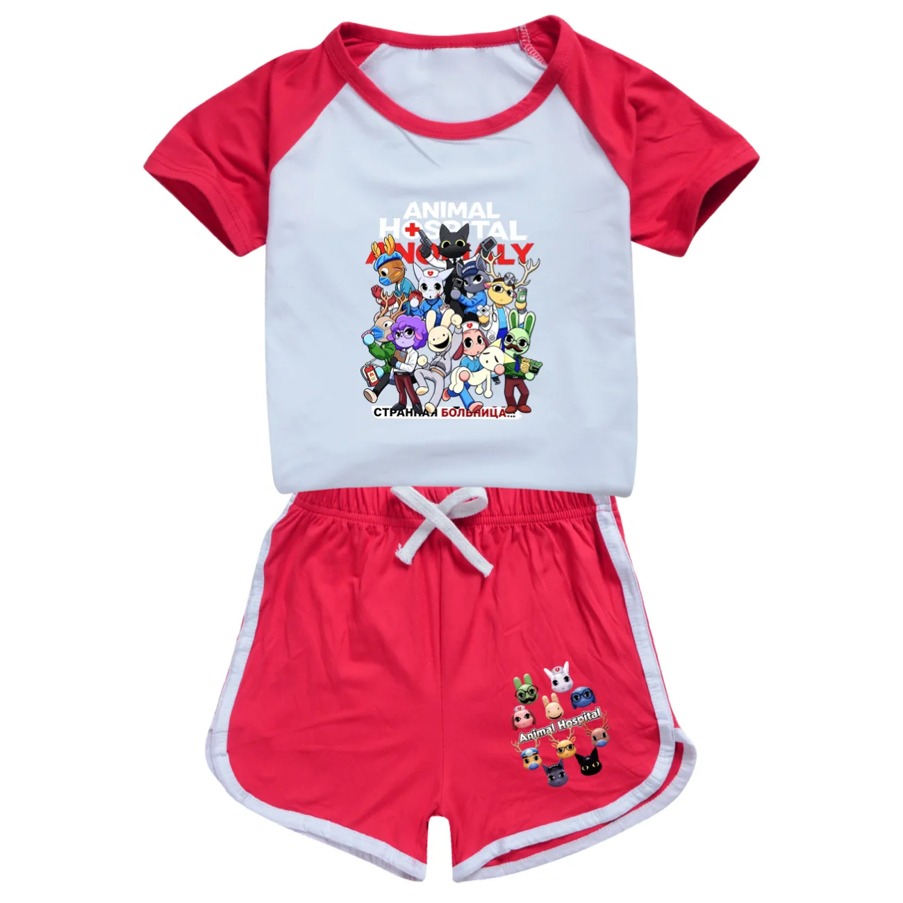 Animal Hospital Clothes Set Kids Summer Outfits Toddler Girls Leisure Sportsuits Teen Boys Short Sleeve T-shirt Shorts 2pcs Suit