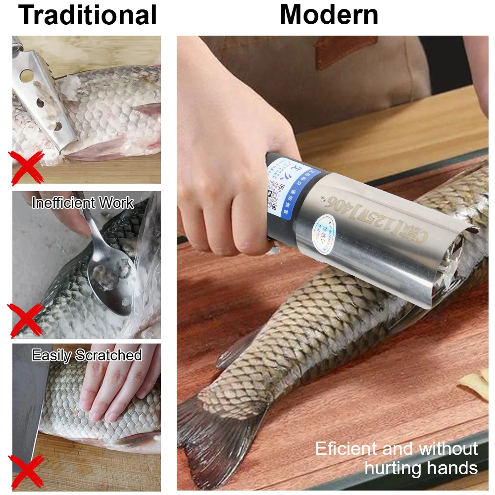 125W Remover Cleaner Tool 7000RPM Electric Fish Scale Scraper Seafood Knif Charging Adapter Fishing Clean Easy Fish Stripper