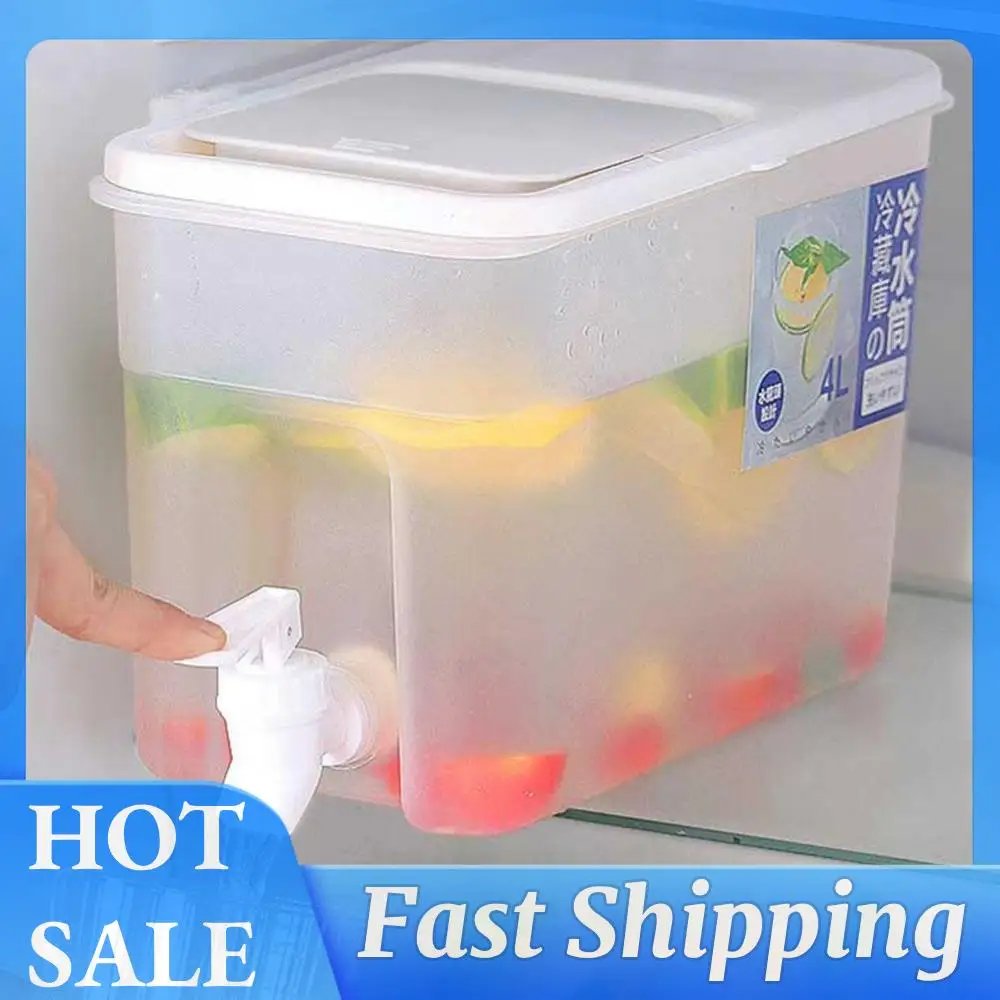 

4L Refrigerator Water Dispenser Multifunction with Faucet Fridge Water Container Large Capacity Fridge Water Jug for Cold Drinks