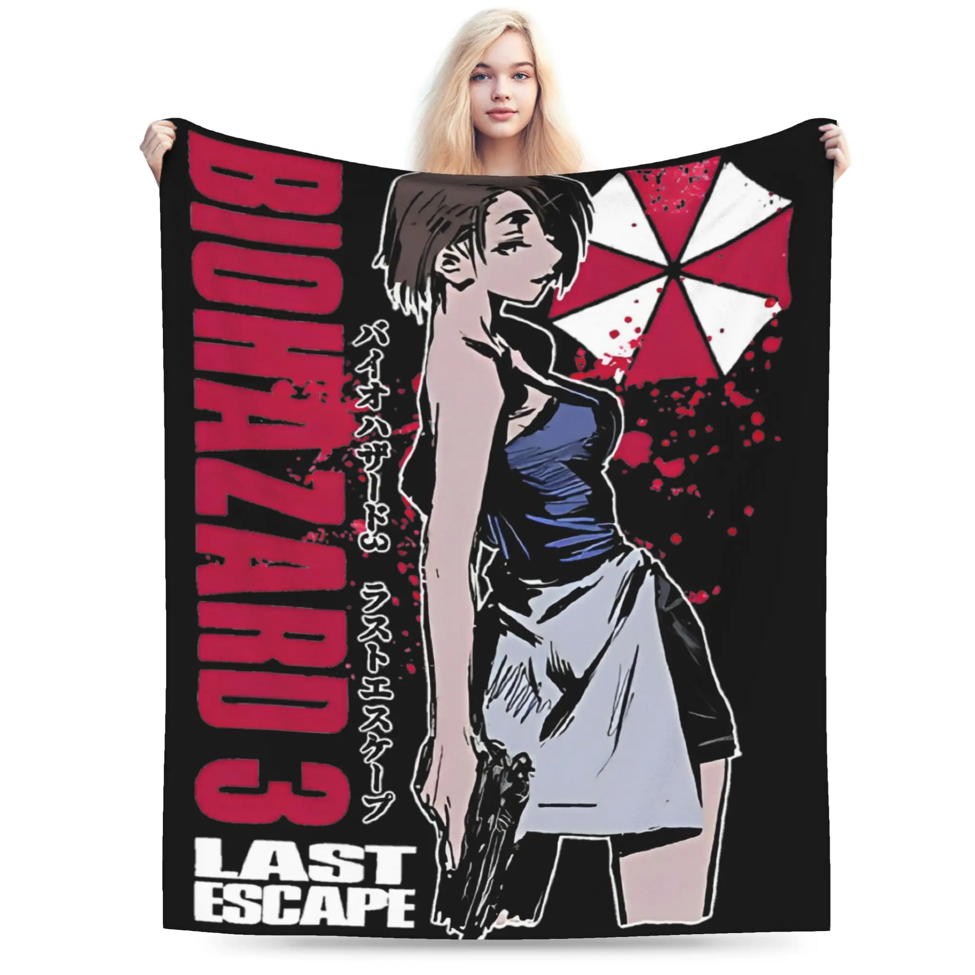 

Residents Evils Biohazards 3 Blankets Flannel Print Jill Valentine Throw Blankets for Home Bedroom Bedding Throws