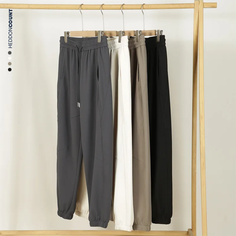 Men's heavyweight diagonal casual pants, men's autumn new style, light luxury hanging pants, sports ankle pants