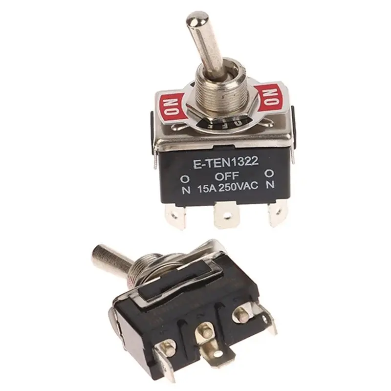 【A17Z】Rocker Toggle Switch 5Pcs Heavy Duty 15A 250V 6 Pin 3 Position SPST On/OFF Switches For Car Boat