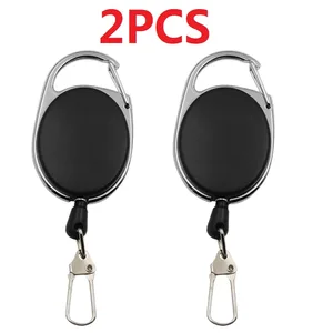 2/4Pcs Retractable Gantungan Kunci Reel Pemegang Lencana Memancing Zinger Retractor dengan Rilis Cepat Klip Musim Semi Memancing Aksesoris 6 gantungan kunci yang dapat ditarik dengan penjualan terbaik - №