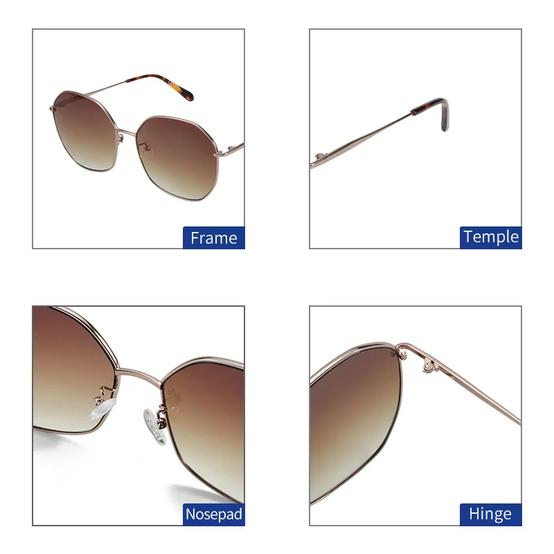 ZENOTTIC Alloy Cat Eye Sunglasses Women Oversized Butterfly Gradient Lens Sun Glasses Female UV400 Protection Driving Eyewear