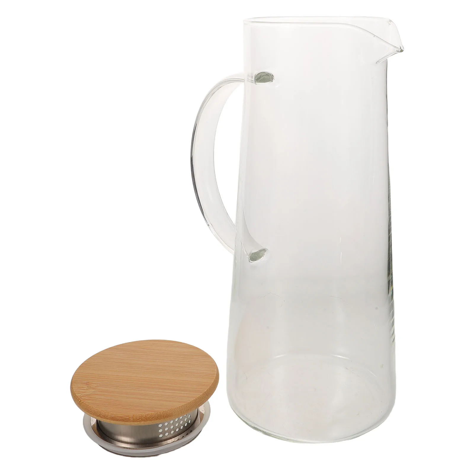 

Clear Borosilicate Glass Pitcher Large Iced Tea Coffee Juice Beverage Carafe Anti Leak Lid Hot Cold Resistant Easy Maintenance