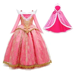 Girls Sleeping Beauty Aurora Princess Halloween Cosplay Dress Off Shoulder Kids Gift Carnival Party Fancy Princess Clothing