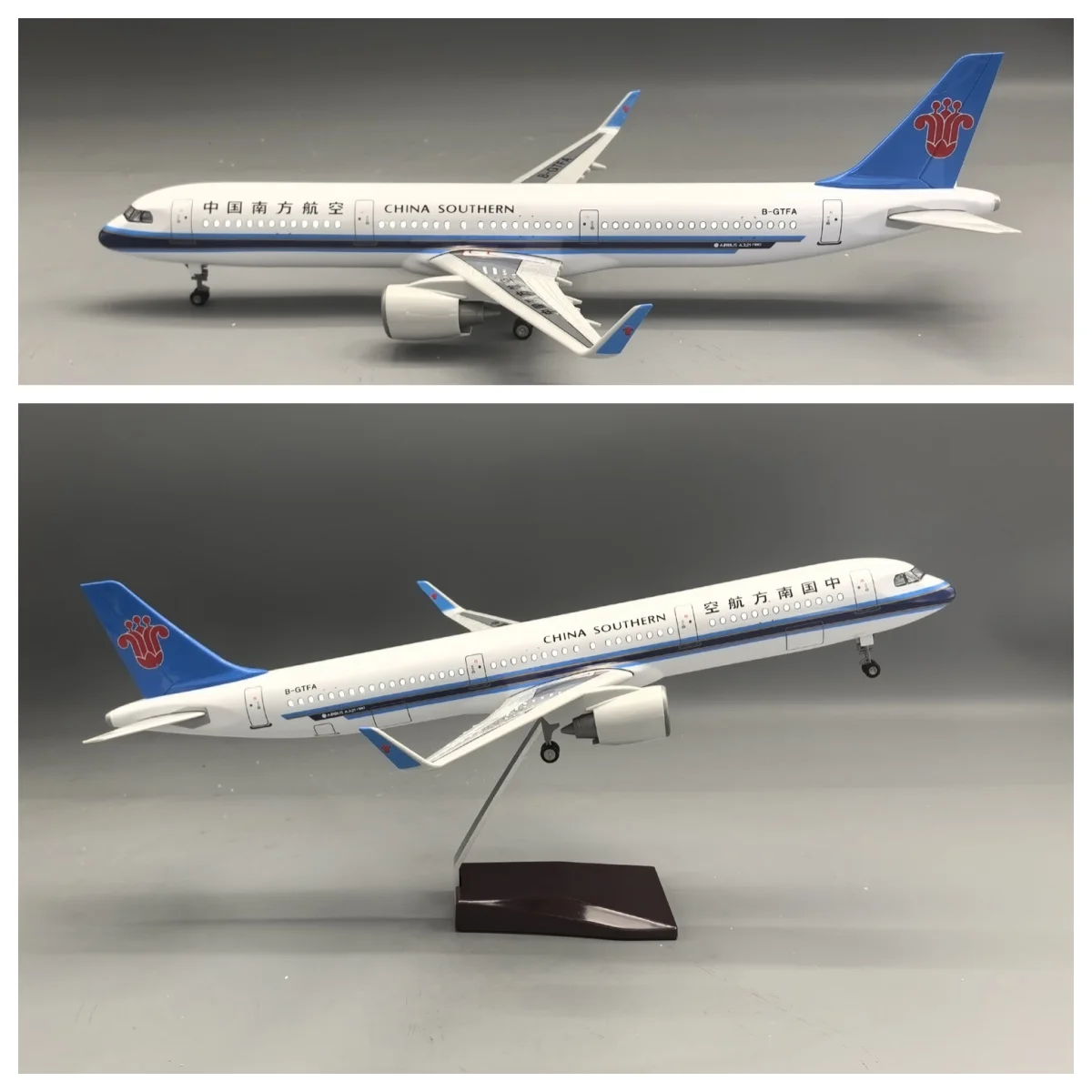

44CM China Southern Airlines A321neo 1/100 Scale Resin Diecast Airplane Model with LED Light(Touch or Sound Control)for Collect