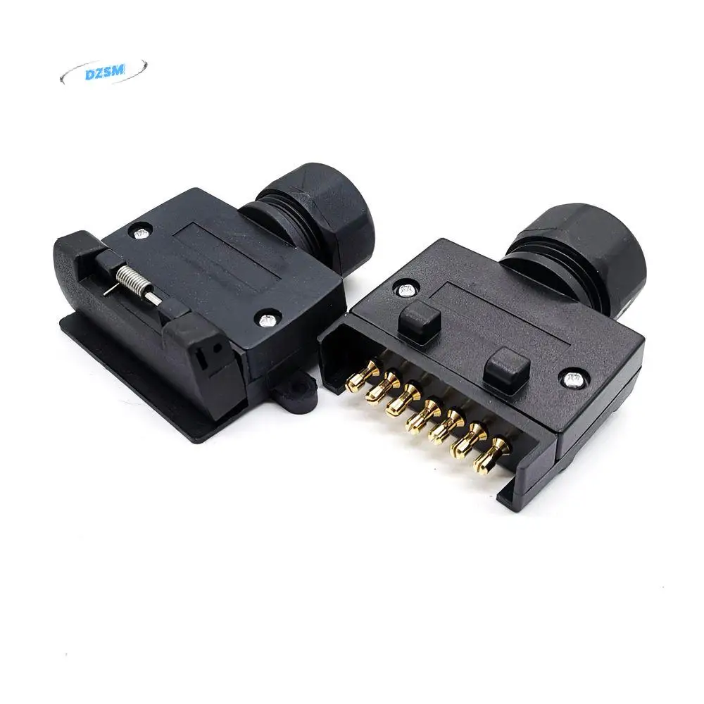 

Car Modification Trailer Power RV Accessories 7P Plug Trailer RV Plug 7 Pin RV Socket 7 Pin Flat Plug 7P RV Set Trailer Plug