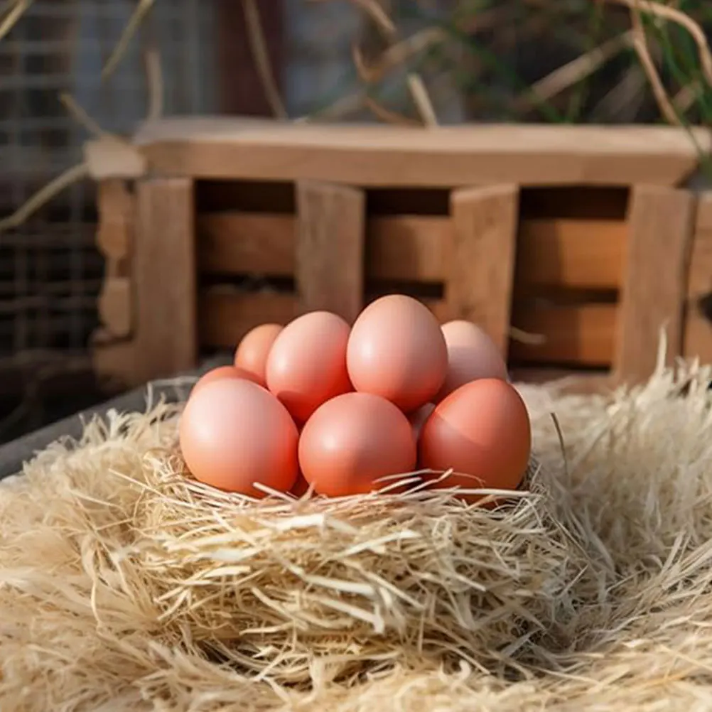 9 Uds huevos falsos artificiales realistas Diy artesanía para manualidades pollo simulado de Pascua niño de madera