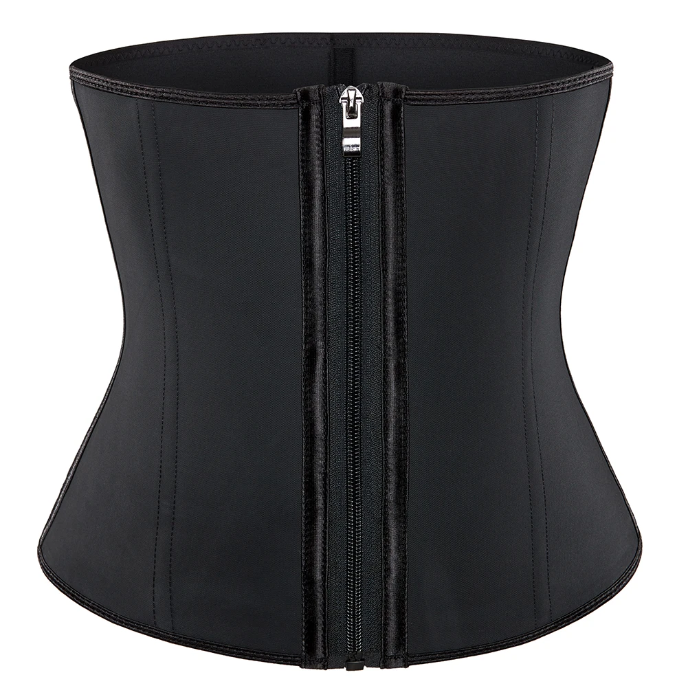 Zip And Hooks Latex Waist Trainer Belts Shaper Cincher 7 Steel Bones Underbust Corset Shapewear