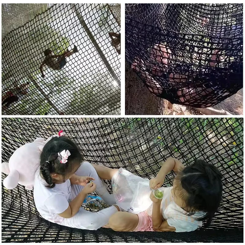 1m×3m Double Layer Kids Safety Cargo Net Outdoor Climbing Net Backyard Playground Obstacle Course Swing Protective Barrier Net