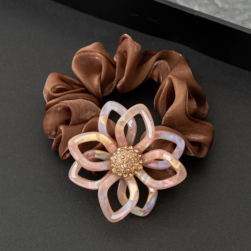 

Acrylic Flower Hair Band Elegant Hair Rope Ponytail Rubber Scrunchie Hair Accessories accesorios para el cabello
