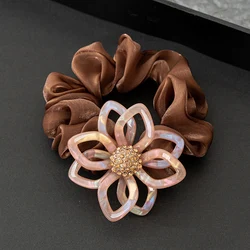 Acrylic Flower Hair Band Elegant Hair Rope Ponytail Rubber Scrunchie Hair Accessories accesorios para el cabello