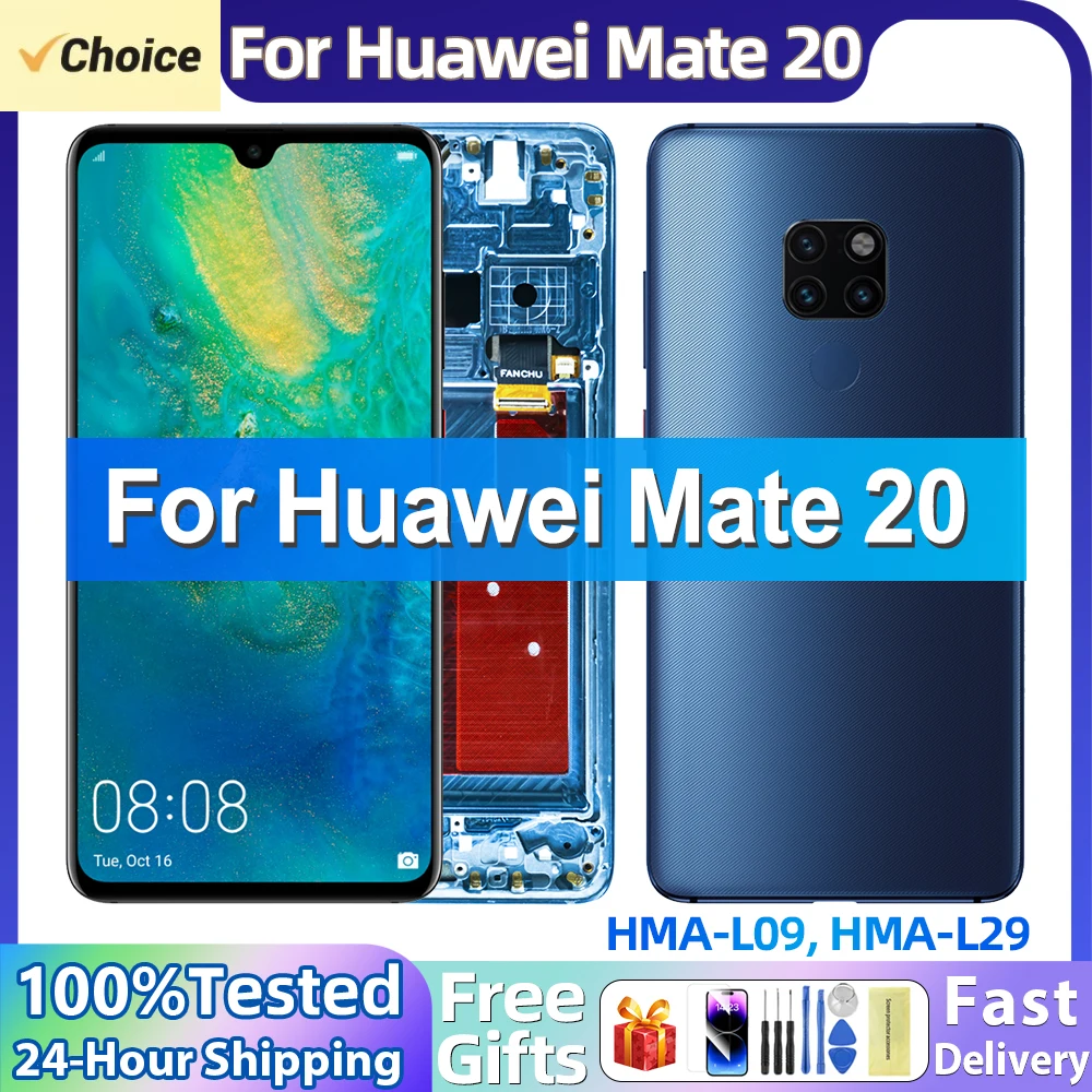 A+ Quality For Huawei Mate 20 Display With Frame For HAM-L29 HAM-L09 LCD Touch Screen Display Digitizer Parts