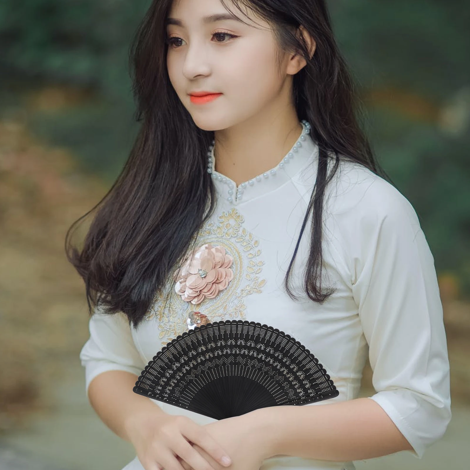 

Bamboo Folding Fan Vintage Hand Fans for Women Foldable Dancing Fans Handheld Silk Fan Decorative Arts