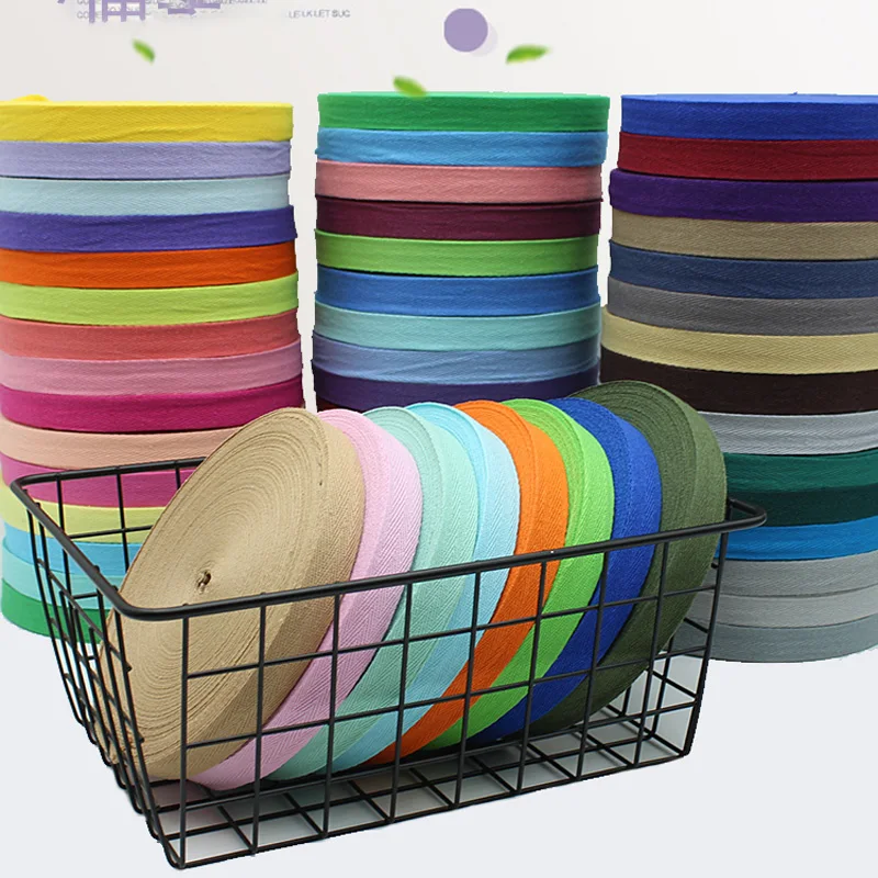 Wholesale 50yards 1cm 2cm Chevron Cotton Tape Ribbon Webbing Herring Bonebinding Tape Lace Trimming for Packing DIY Accessory