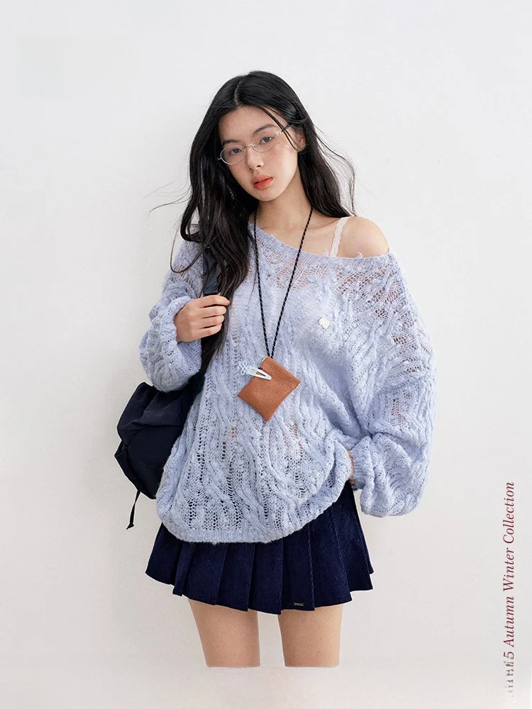 

Свободный вязаный кардиган Liilou с длинными рукавами, шерстяной текстурой и помпонами, повседневный, для прогулок, женский, с круглым вырезом, на пуговицах