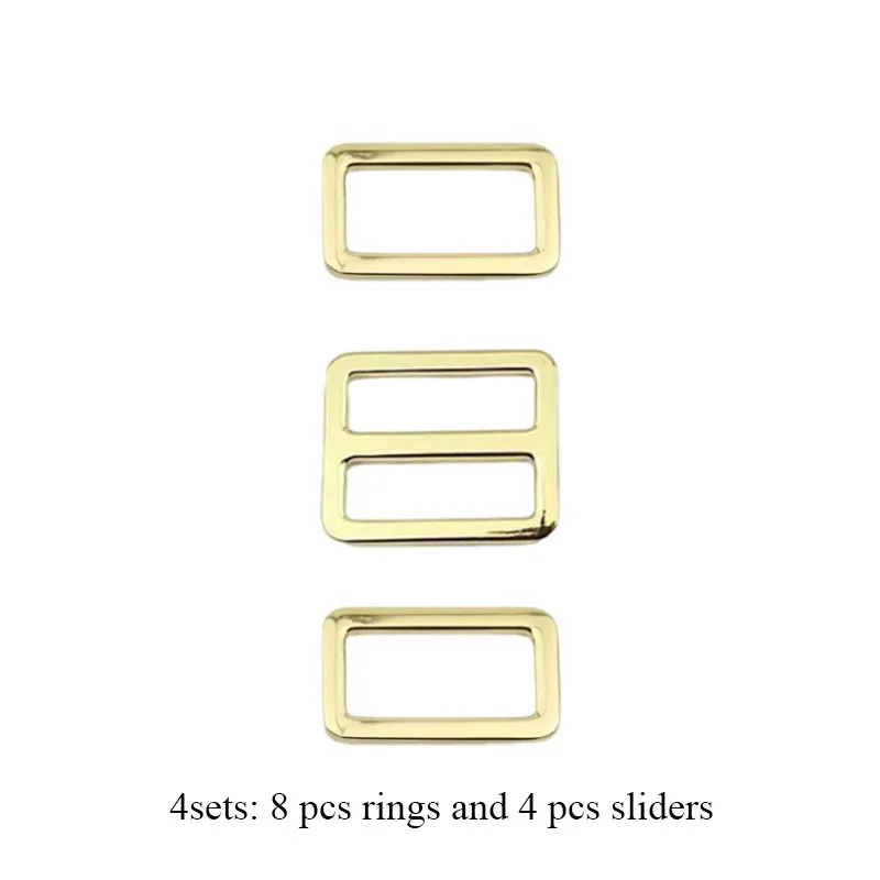 10Pcs 1inch Bag Strap Webbing Adjust Slide Buckles 25mm Metal Tri-Glider Ring DIY Clothes Belt Square Ring Slider Bags Parts